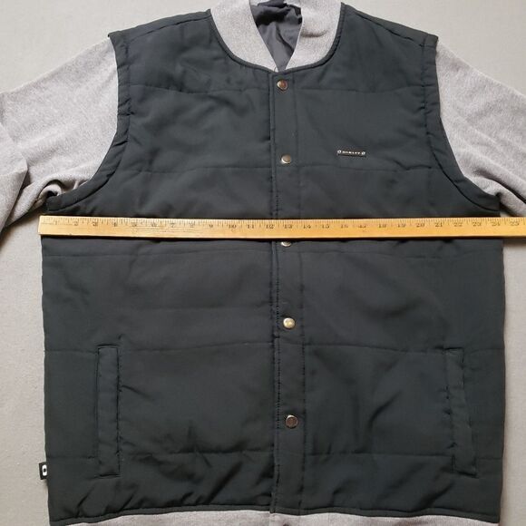 Oakley Street Bomber Jacket Men's XL Black And Gray Snap Up Varsity - Picture 8 of 9